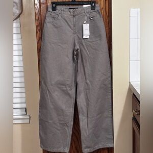 NWT Mango Wide-Leg Mid Waist Full Length Women’s Jeans Stone Size 2